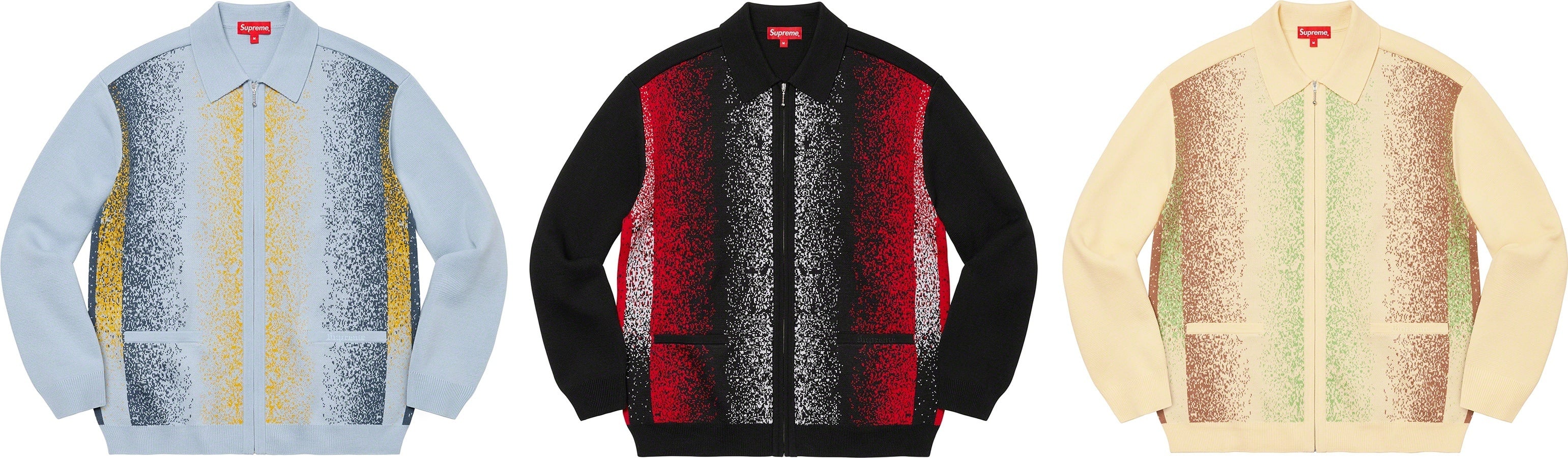 Gradient Stripe Zip Up Cardigan